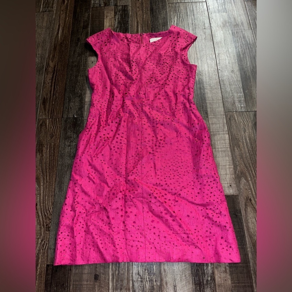 Charlotte Brody Cabana Pink Eyelet Silk Lined Dress Women’s Size Medium